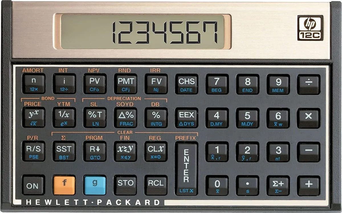 HP 12C Financial Programmable Calculator - Calculadora financiera, Negro