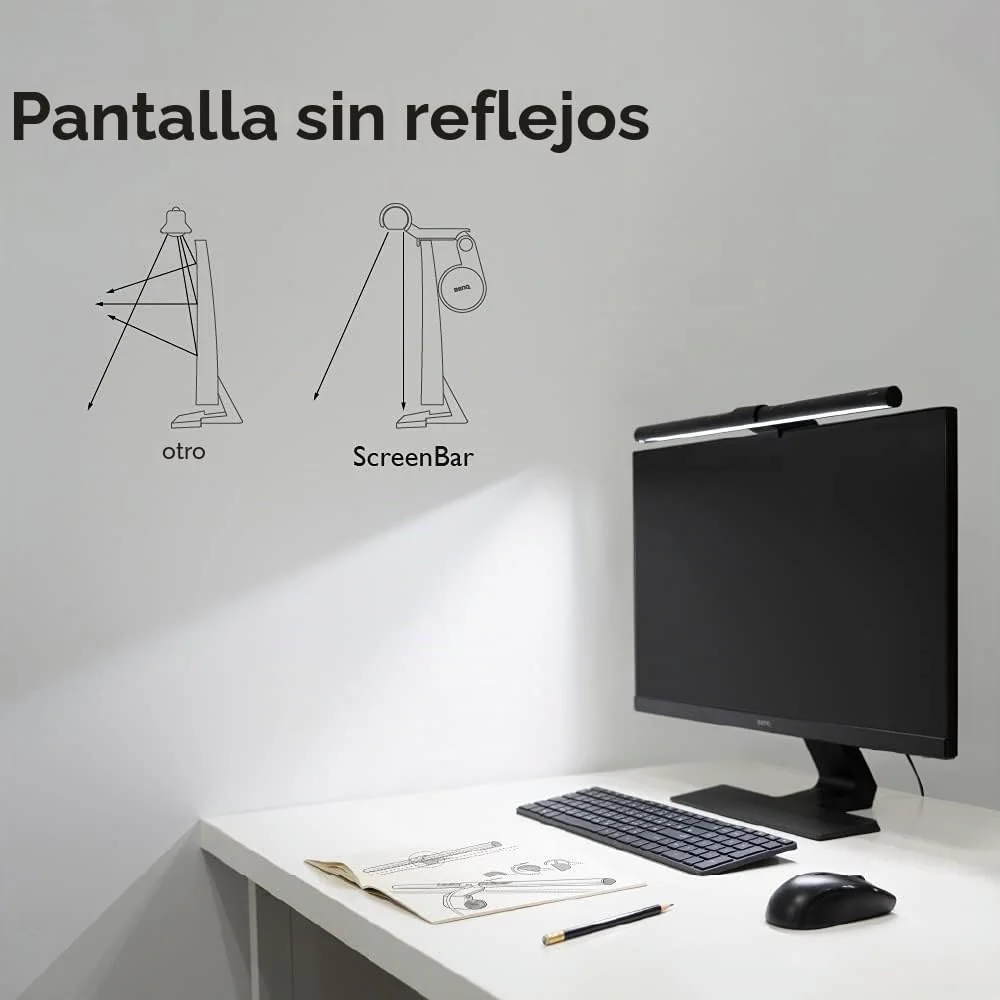 BenQ ScreenBar Luz Monitor, atenuación auto, antirreflejo