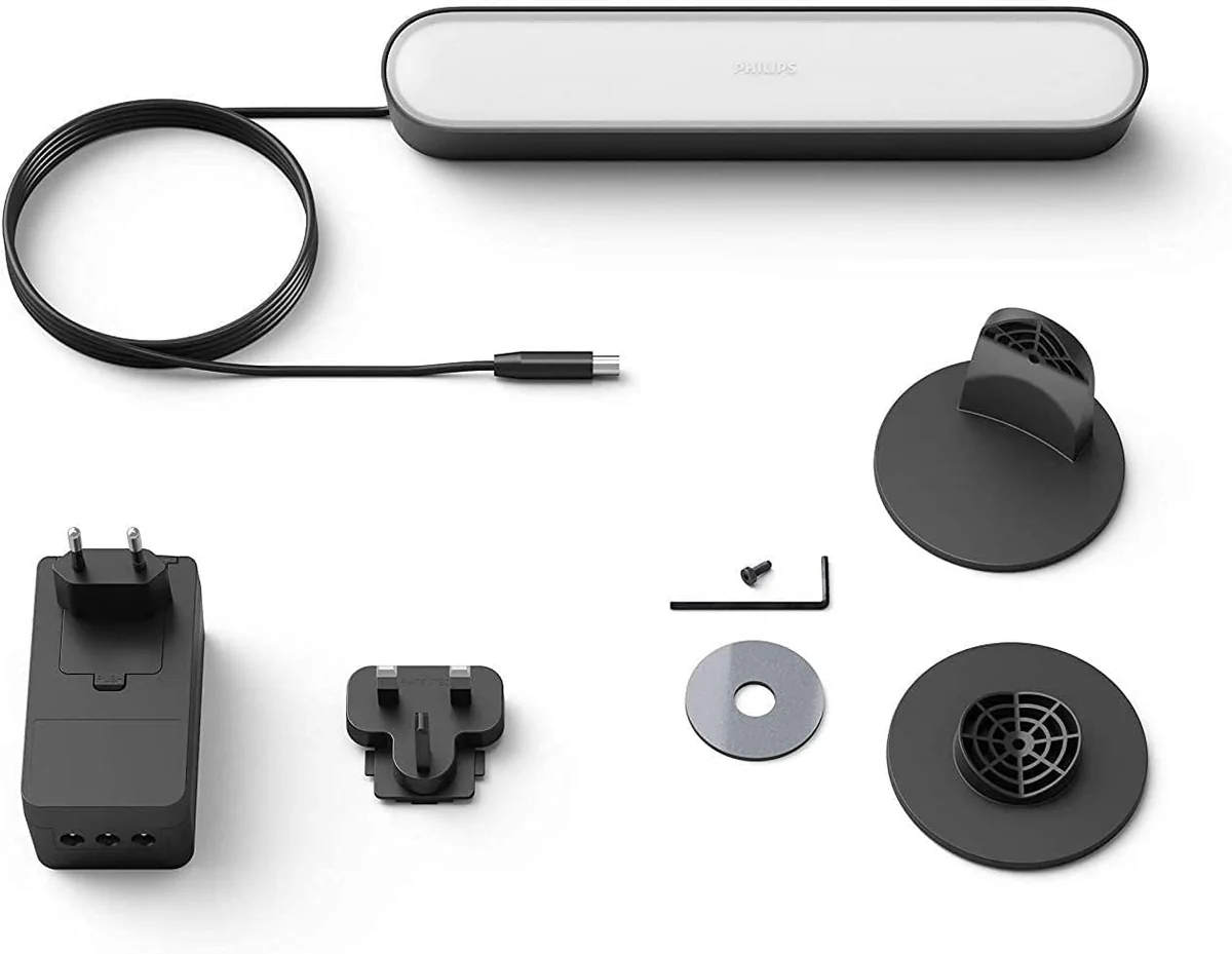 Philips Hue - Barra de luz led, Hue Play, Luz blanca y luces de colores, lámpara led Compatible con Alexa y Google Home, Negro - 1 Unidad