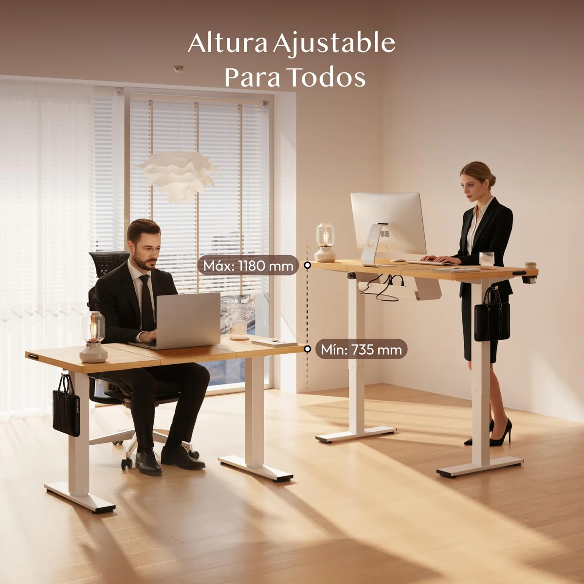 FLEXISPOT Escritorio Elevable Eléctrico 140x60cm, Mesa Escritorio Elevable, Standing Desk Regulable con Memoria, Sistema Anticolisión, Carga 100KG, Mesa Oficina para Casa, Teletrabajo y Gaming, Arce