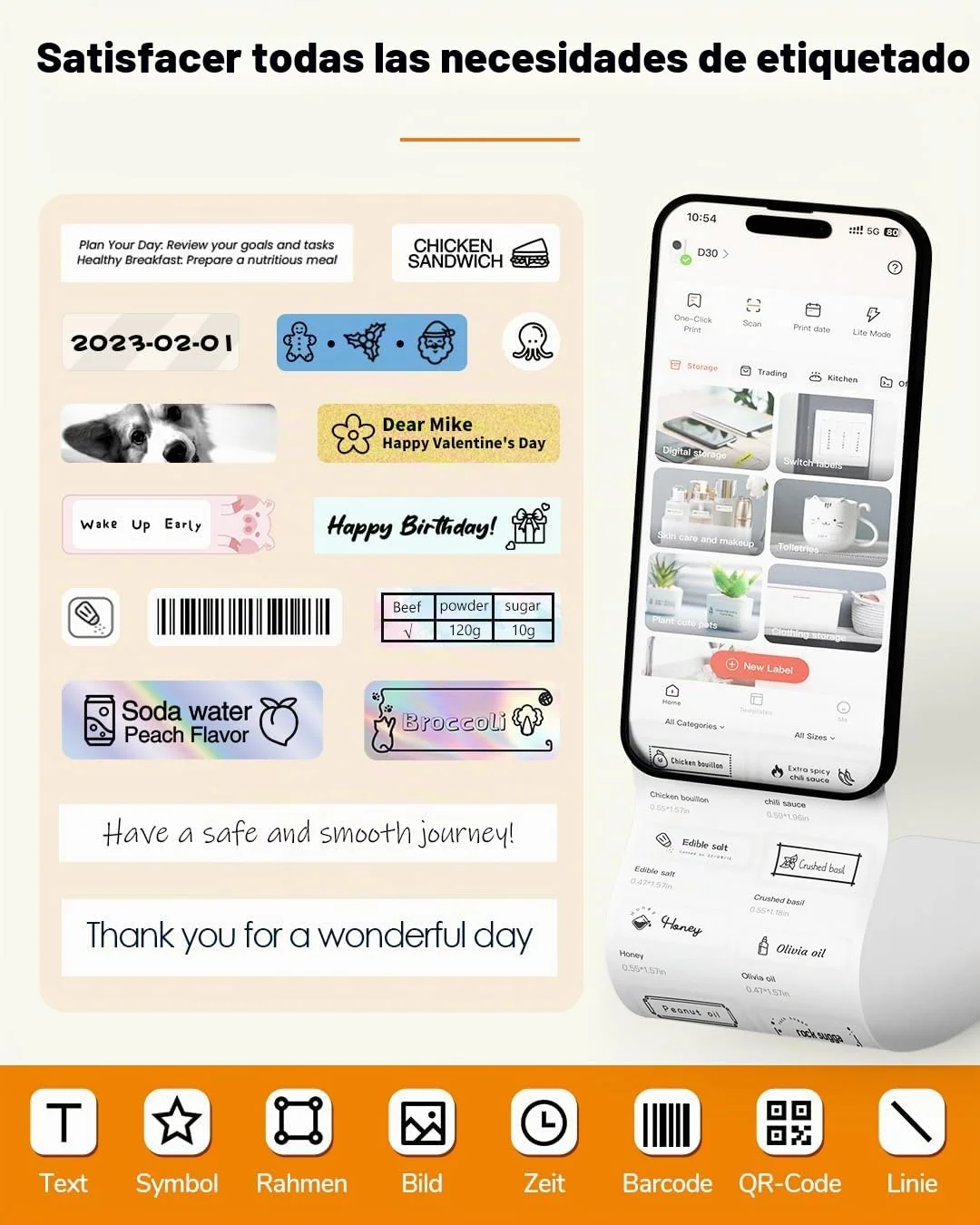 Phomemo D30 Mini Etiquetadora Adhesiva Bluetooth Portátil, Blanco