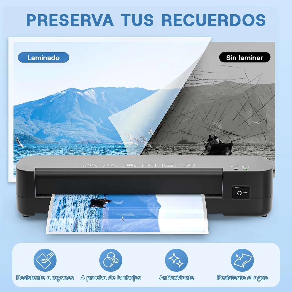 Plastificadora A4 4 en 1, Laminadora Térmica para A4/A5/A6, 70-100 Micras